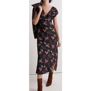 MADEWELL NWT Floral Cupro Wide V-Neck Dress Reg. 6